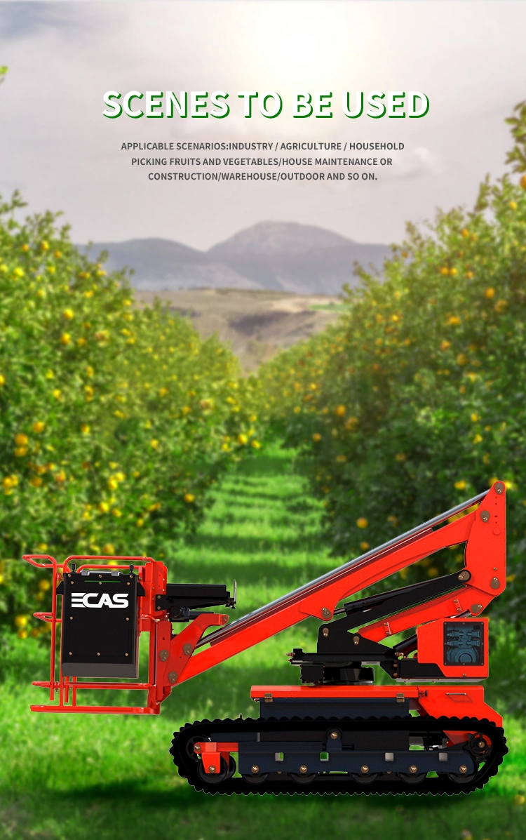 Ecas-100h 90 Degree Rotatable Aerial Work a Boom Type Motorized Raised Platform for Orchard Machinery