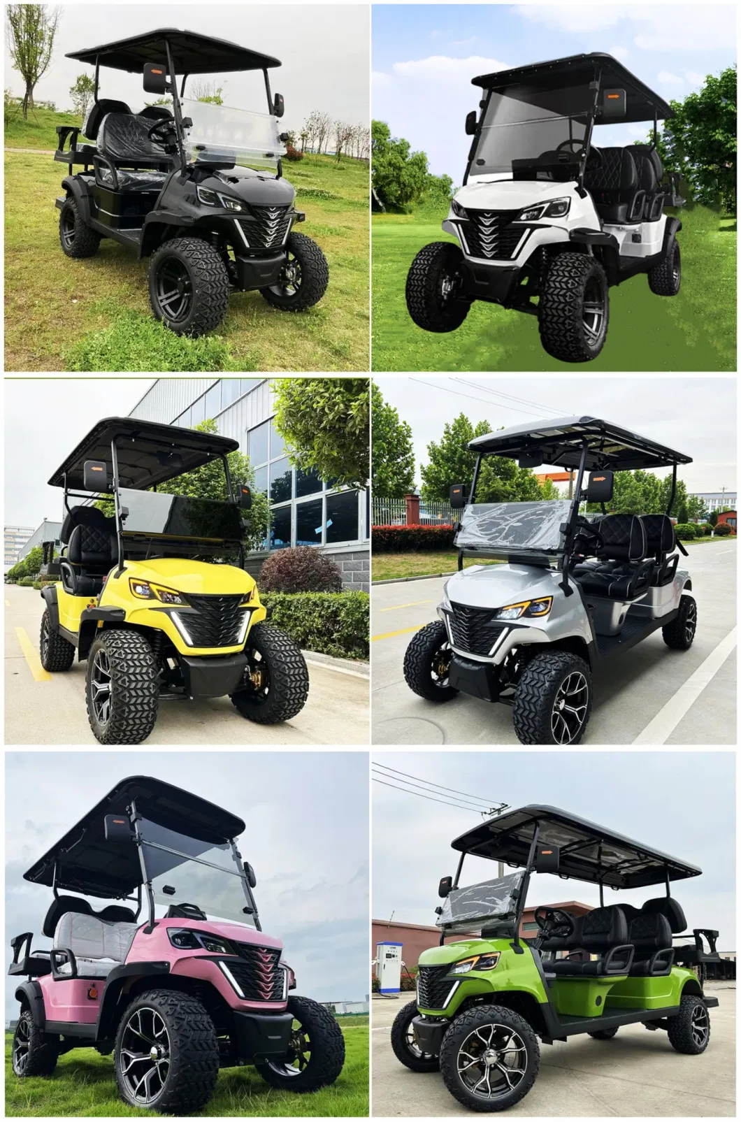 China Manufacturer Brand New Design 4 Seat Sightseeing Bus Club Cart Lead Acid/Lithium Battery 48V/60V/72V 2, 4, 6, 8, 10 Seats/Seater Hunting Golf Cart