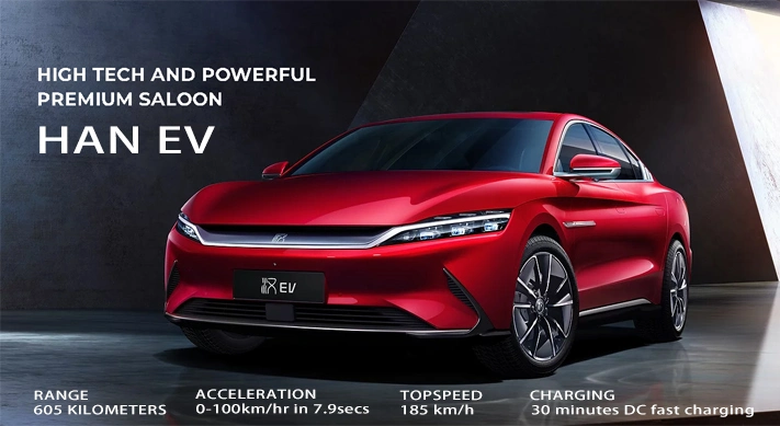 Hot Sale Byd Han EV 2022 2023 Electric Car New Sedan More New Energy Vehicle Byd Song Tang Yuan Plus Models for Adult