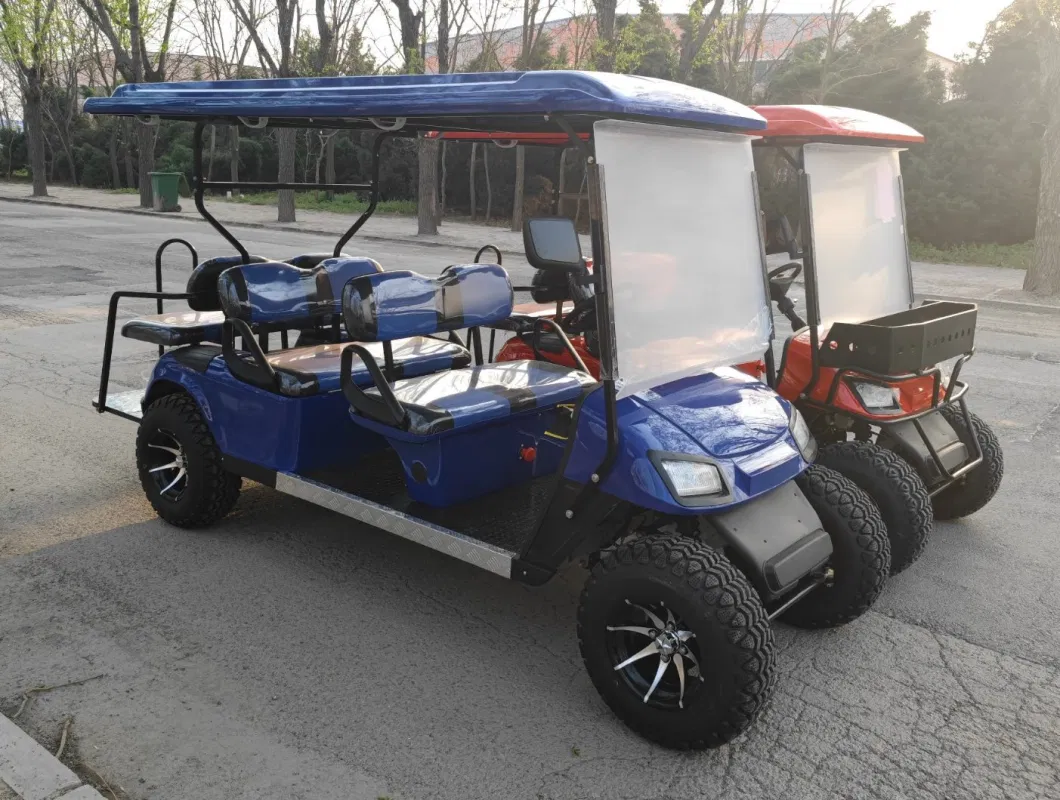 Blue 4 Seater Lead-Acid Battery off-Road Electric Golf Cars