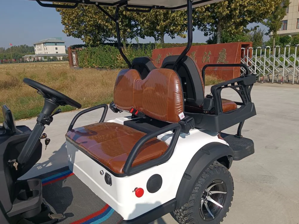 MMC New Lifted 48V Electric Golf Carts 2 Person Seats White off Road Golf Scooter 4 Wheel Lithium 4 Seat Solar Golf Cart