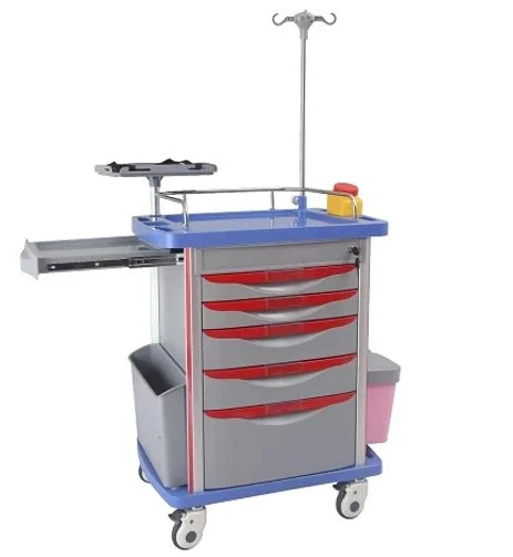 Top Sale ABS Medical Emergency Trolley Cart for Hospital Clinic