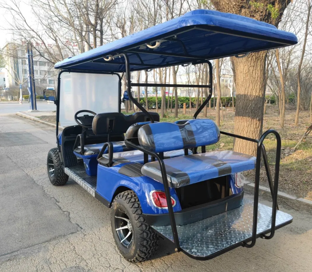 Blue 4 Seater Lead-Acid Battery off-Road Electric Golf Cars