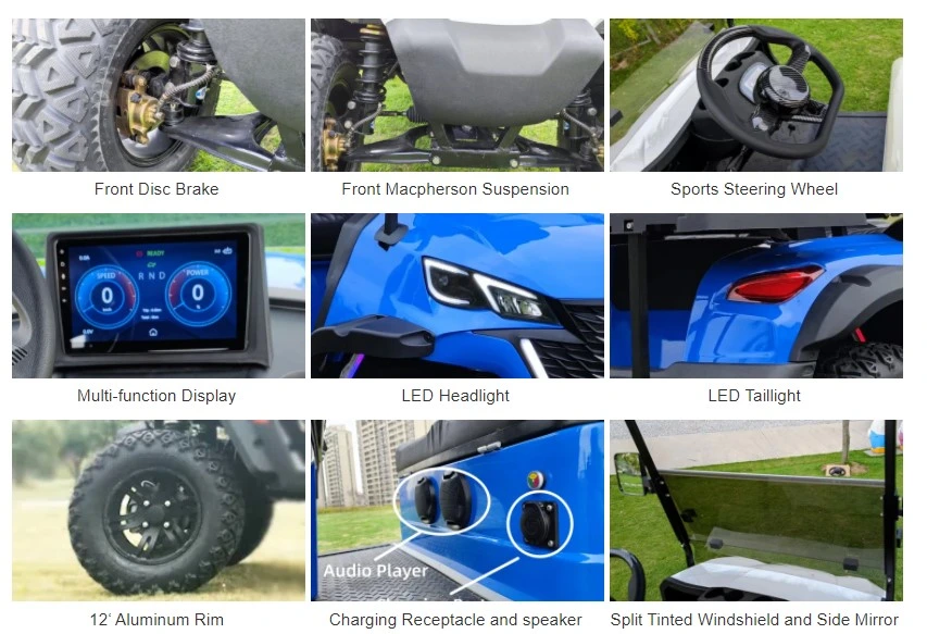 Blue 4 Seater Lead-Acid Battery off-Road Electric Golf Cars