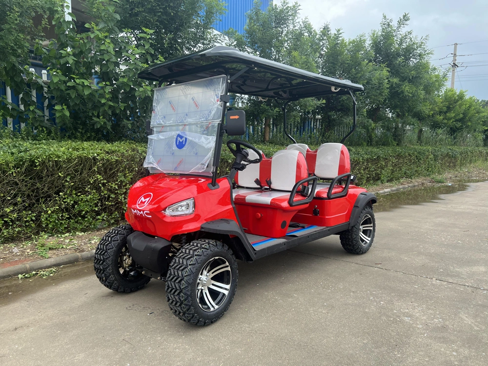 Custom Color Logo Battery Operated 4 Wheel Buggy 4 Seats Seater Hunting Buggy Small Golf Go Car Electric Mini Cart with AC Motor