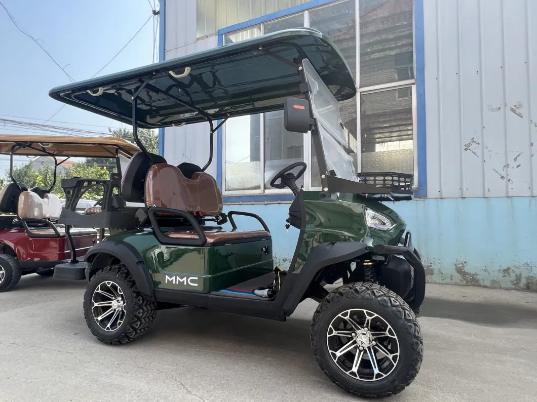 Custom Color Logo Battery Operated 4 Wheel Buggy 4 Seats Seater Hunting Buggy Small Golf Go Car Electric Mini Cart with AC Motor