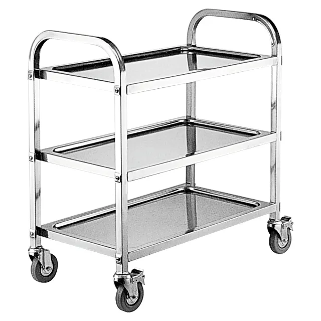 Stainless Steel Trolley Utility Removable Dining Service Cart