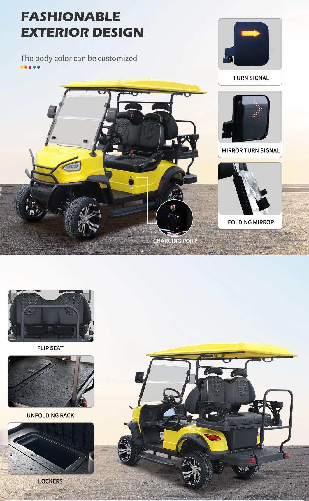 OEM Street Legal Approved Road Golf Buggy Lithium Battery Electric 4 Passengers Golf Cart