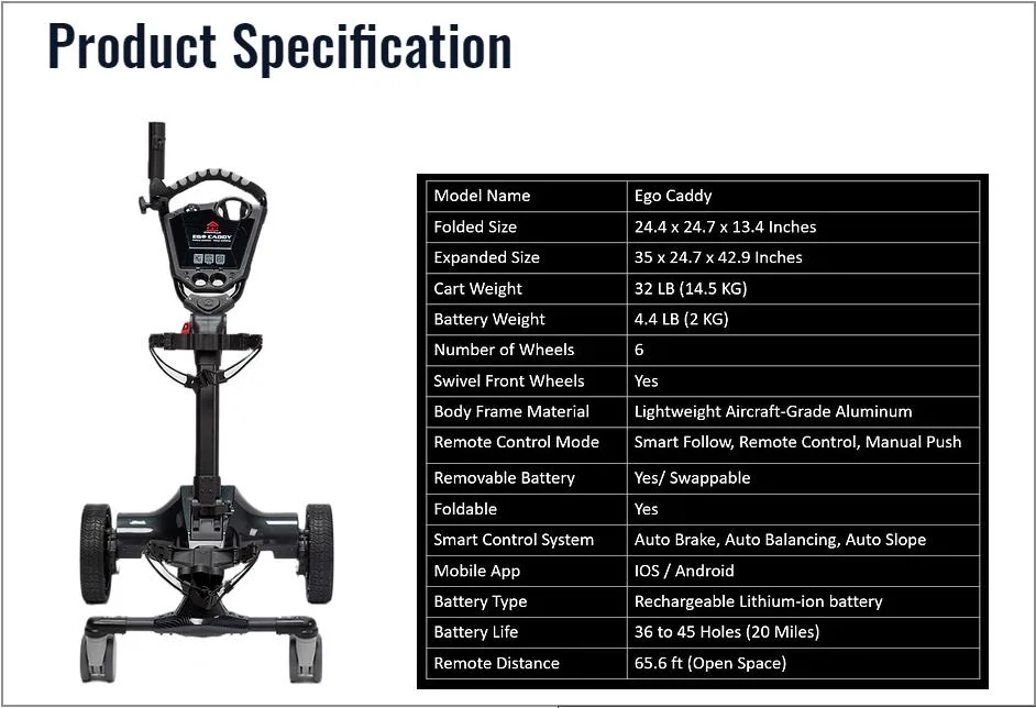 2023 New Electric Vehicle Automatic Follow Golf Carts Remote Control Electric Golf Trolley