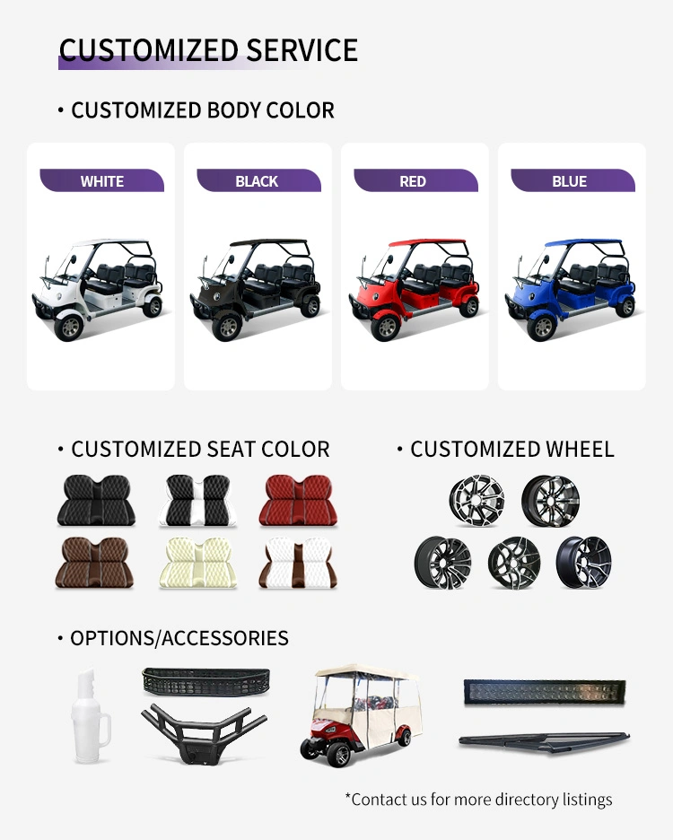 New Arrival 4 Seater Elevated Golf Cart Custom High Quality Golf Cart