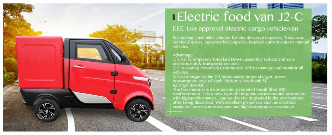 EEC Ce Approved Electric Refrigerator Utility Cart Closed Pickup Truck