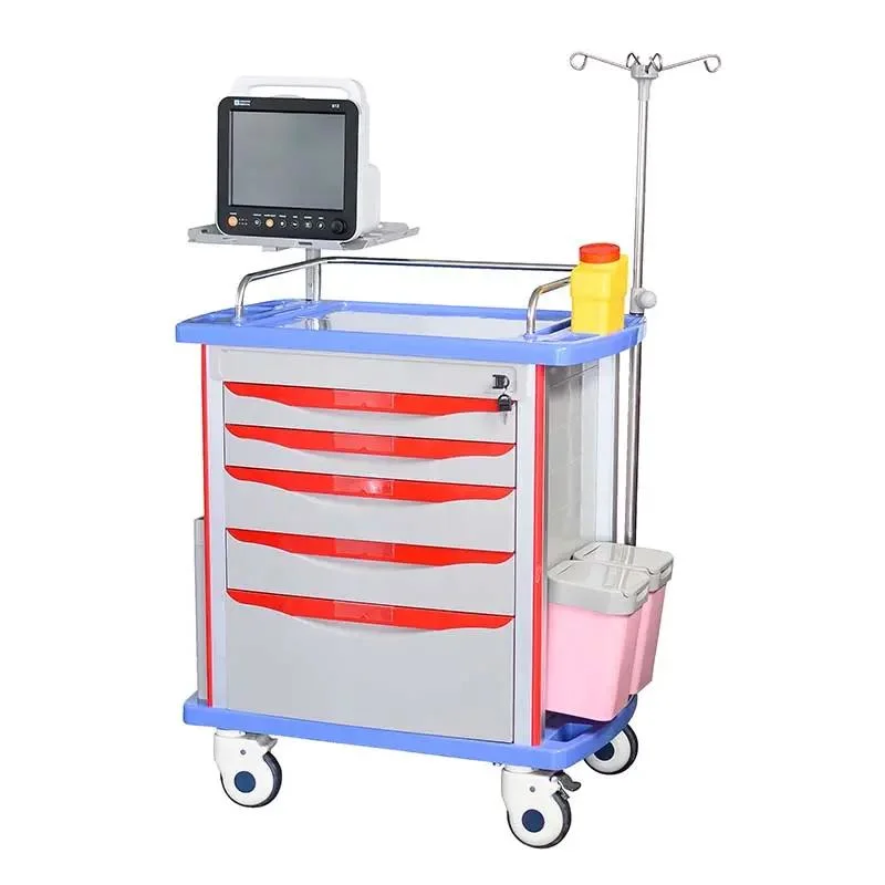ABS Plastic ICU CPR Resuscitation Crash Cart