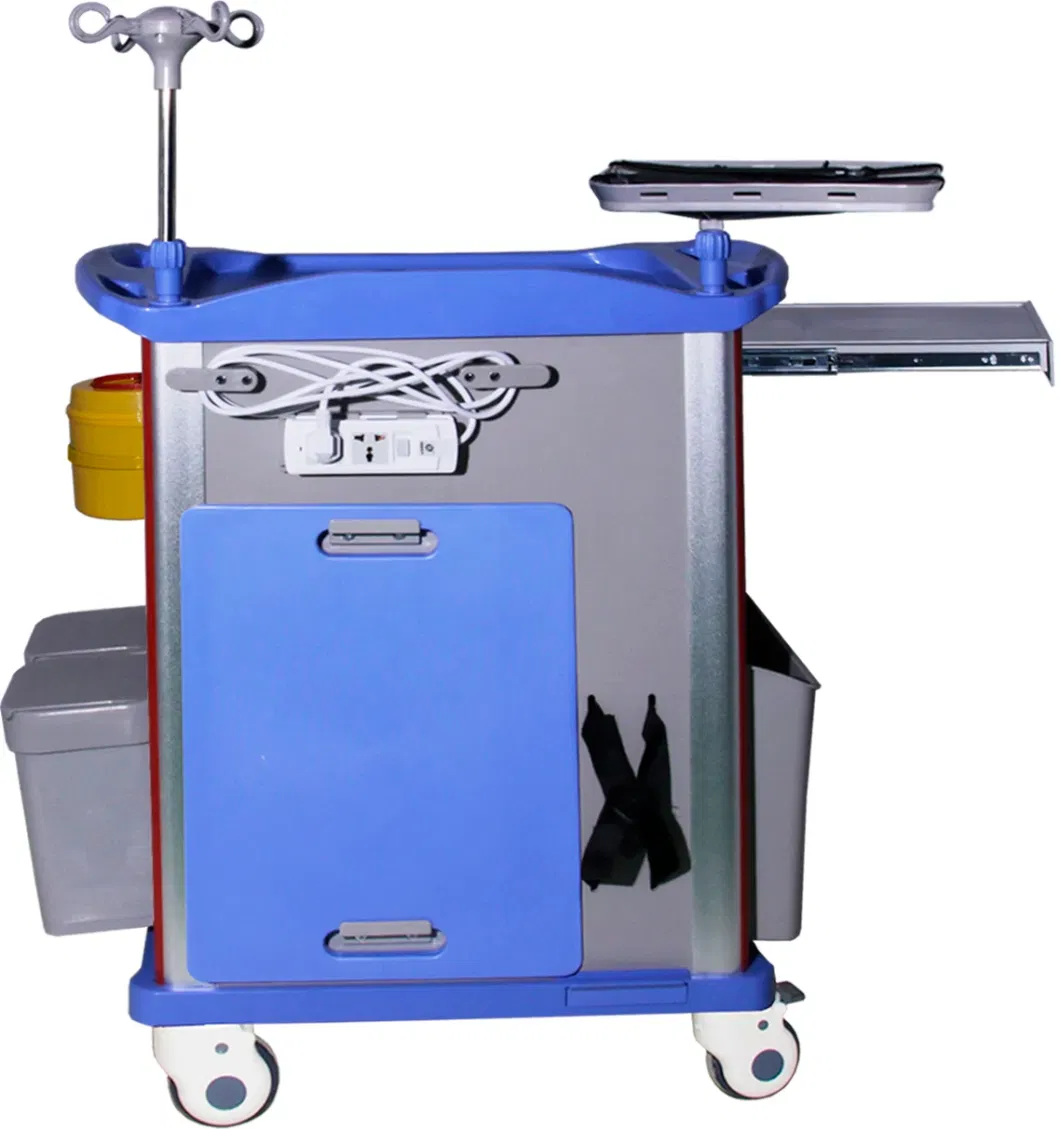 Top Sale ABS Medical Emergency Trolley Cart for Hospital Clinic