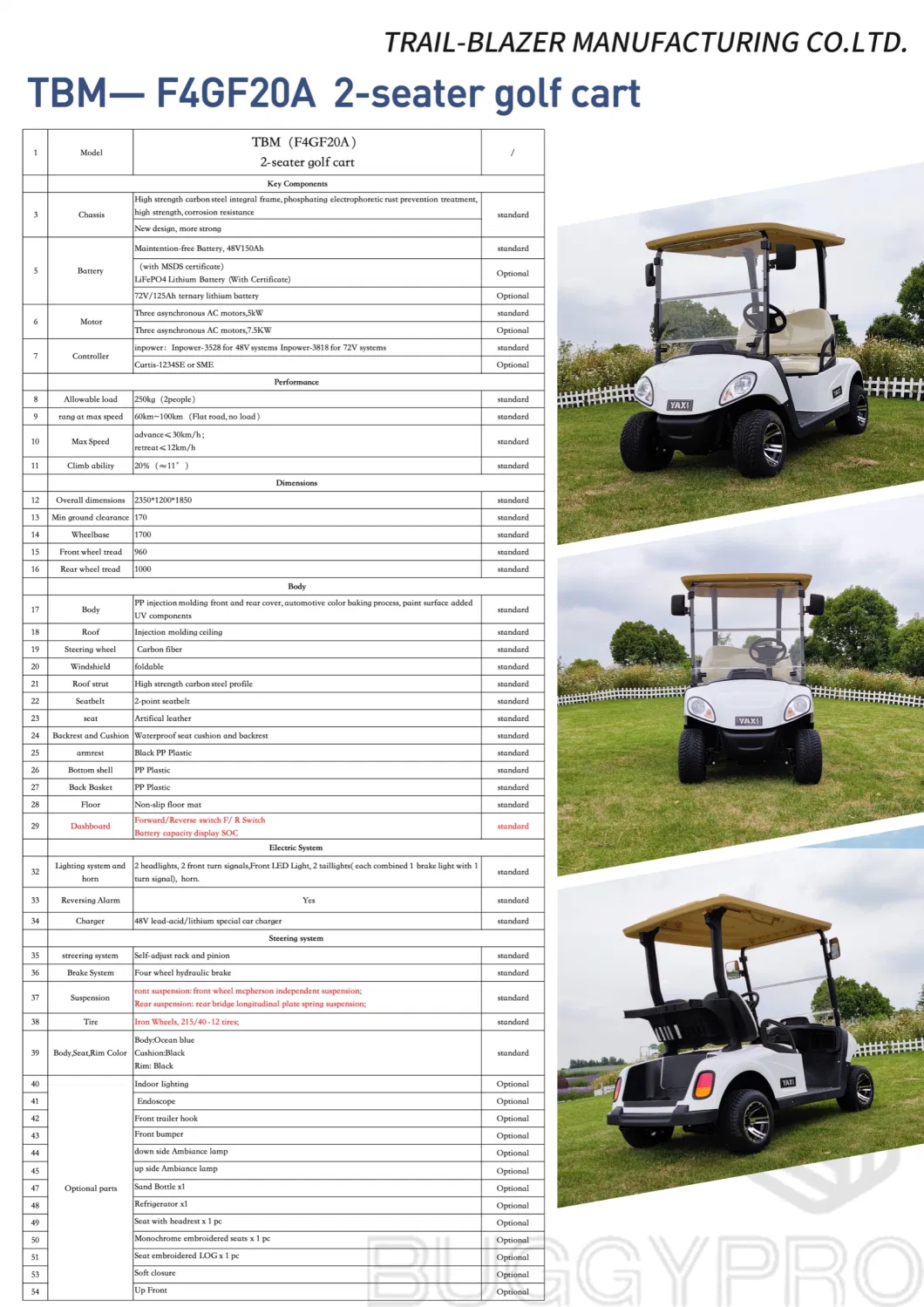 Cheap New Model 2 Seater Golf Cart Lsv Ptv