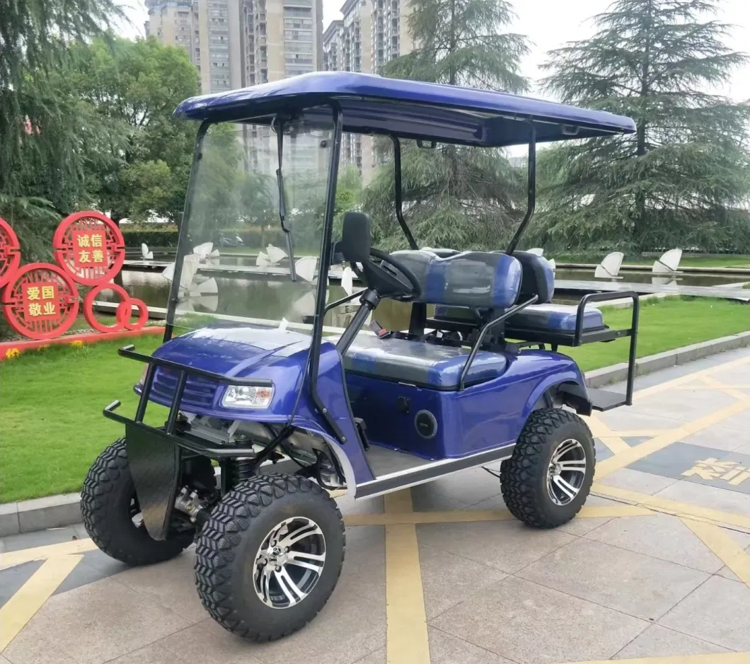 Blue 4 Seater Lead-Acid Battery off-Road Electric Golf Cars