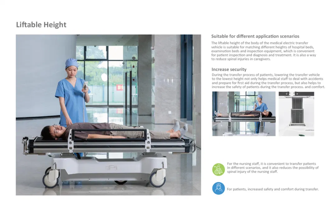 Factory Directly Hot Sales Luxury Operation Room Used Patient Transfer Stretcher Adjustable Connecting Trolley