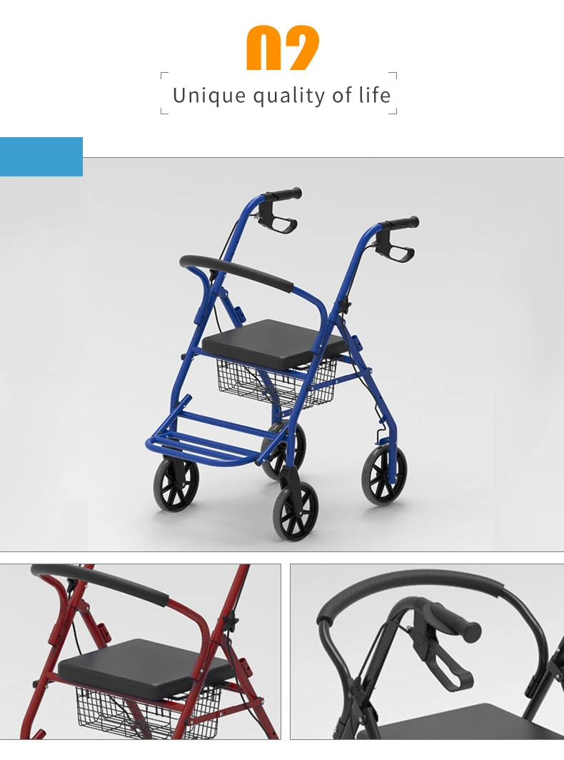 The Elderly Trolley Shopping Cart Shopping Cart Can Sit on a Foldable Scooter Recreational Vehicle Walker Scooter Light