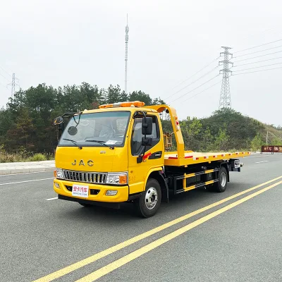 Chinese Factory Price Brand New JAC Diesel 5 Tons 6 Tons Flatbed Wrecker Tow Truck for Sale