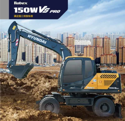 Hyundai 15ton Wheel Excavator R150wvs Wheel Excavator for Sale
