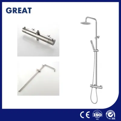 Great Swan Tap Shower Faucet Shower Head Column China GLS4926 Wall Mounted Shower Column Bright Chrome Plated Tempered Glass Shower Panel Manufacturer
