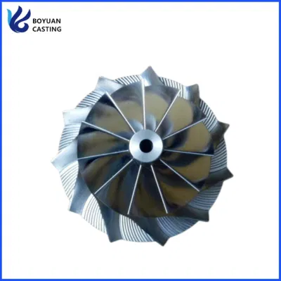 Milling Turbocharger Billet Compressor Wheel by 5 Axis CNC Machining
