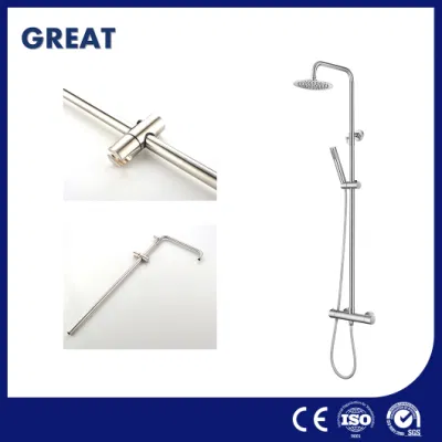 Great Swan Tap Shower Faucet Shower Head Column China GLS4926 Wall Mounted Shower Column Bright Chrome Plated Tempered Glass Shower Panel Manufacturer