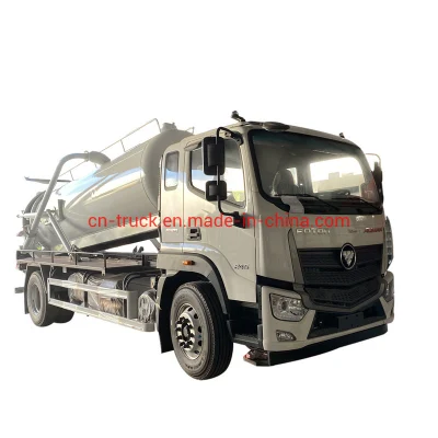 Foton Factory Sales 8000L 9000L 10000L Sewage Tank Truck Vacuum Tank Truck