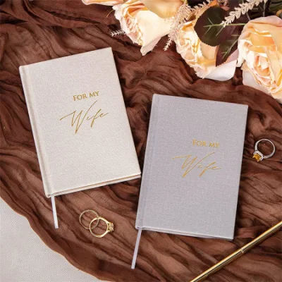Linen Marriage Record Notebook Wedding Vow Books His and Hers for Newly Couples