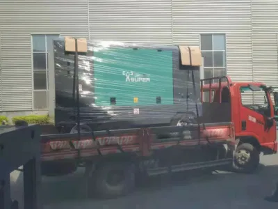 Customized 380V Portable Electric Screw Compressor on Two Wheels