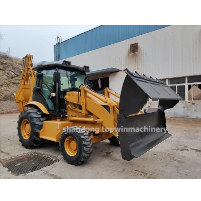 China Manufacture High Quality Free Shipping Cheap Compact Tractor Mini Backhoe Excavator Loader with Loader and Backhoe Kubota Cummins Engine Discount Price