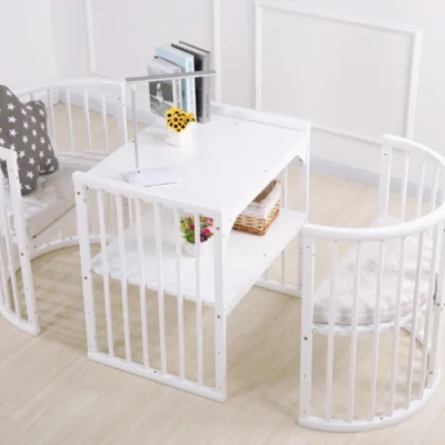 Newly Style Multifunction New Zealand Pine Wooden Baby Cradle Crib Bed