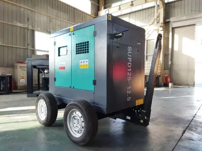 Supd30-5 22kw 3.6m3/Min Portable Electric Screw Air Compressor with 2 Wheels