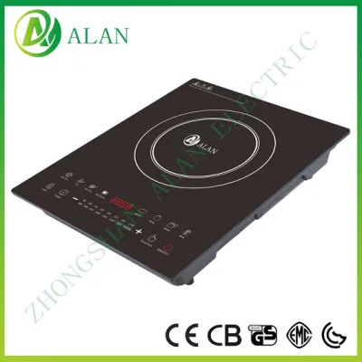 Silent Operation ABS Housing Super Thin Body Colorful Touch Screen Electric Induction Cooker Stove with Turbo Fan