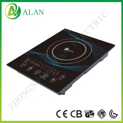 Silent Operation ABS Housing Super Thin Body Colorful Touch Screen Electric Induction Cooker Stove with Turbo Fan