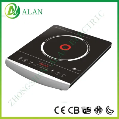Silent Operation ABS Housing Super Thin Body Colorful Touch Screen Electric Induction Cooker Stove with Turbo Fan