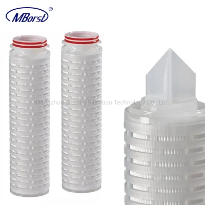 High Performance 0.2 Micron Filter Cartridge for Biologicals Chemical Solvent Sterile Filtration Water Purifier Water Filters 226 Flat Pleated Hydrophilic PVDF