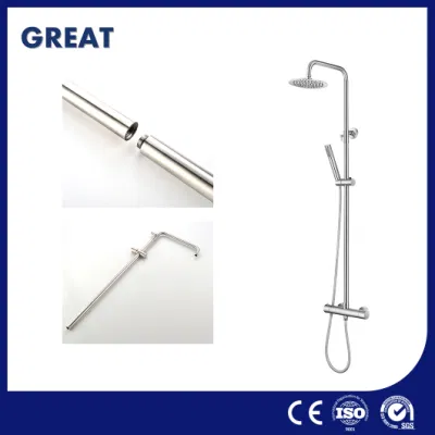 Great Swan Tap Shower Faucet Shower Head Column China GLS4926 Wall Mounted Shower Column Bright Chrome Plated Tempered Glass Shower Panel Manufacturer