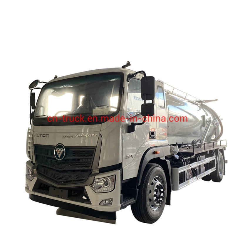 Foton Factory Sales 8000L 9000L 10000L Sewage Tank Truck Vacuum Tank Truck