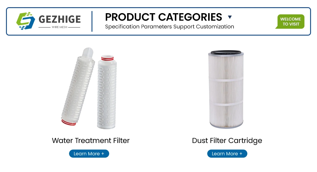 Gezhige Dust Filter Cartridge Manufacturers Rectangle Multi Layers Sintered Mesh Filters China Sintered Ss Steel Wire Mesh Industrial Filter Cartridges