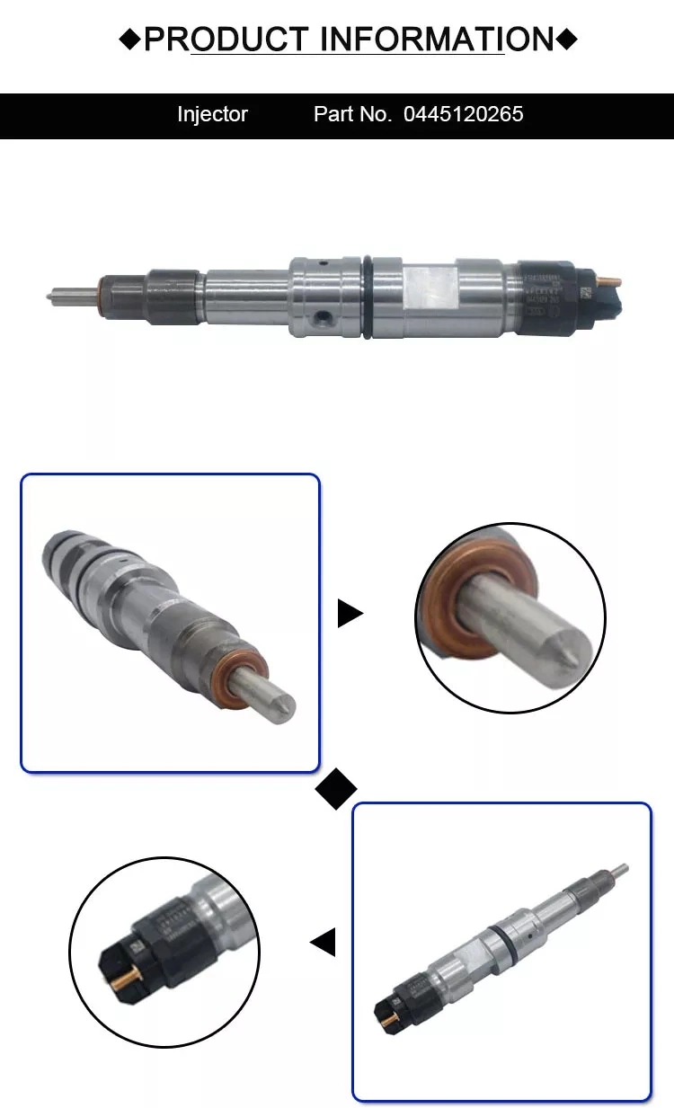 Diesel Fuel Injectors Nozzle 0445120265 Factory Supply Common Rail Injector 0445120265 for Yuchai Wp12 JAC J4 JAC Sei 3