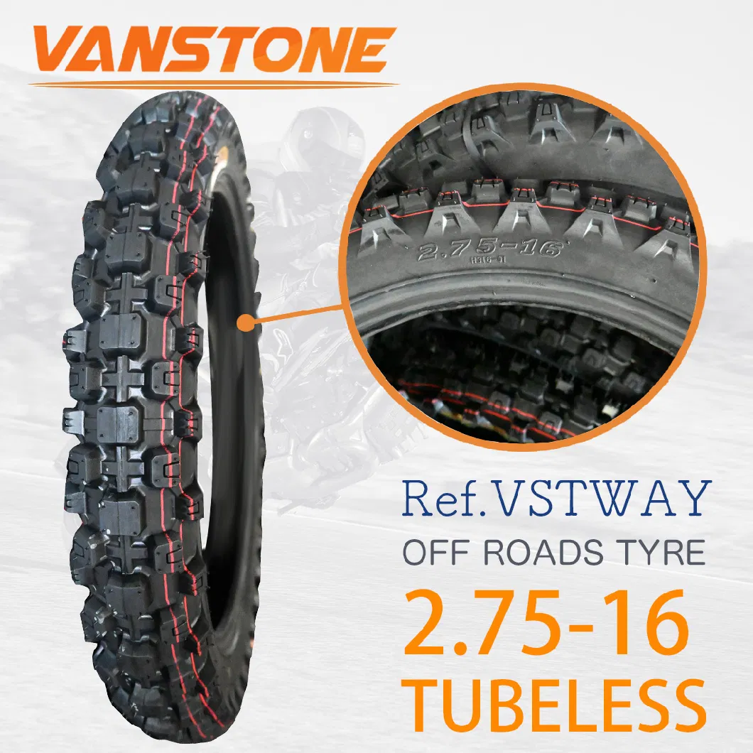 Motorcycle Tyre 2.75-16 Tubeless Tire Vanstone off Road Tyre Honda Motorbike Tyre