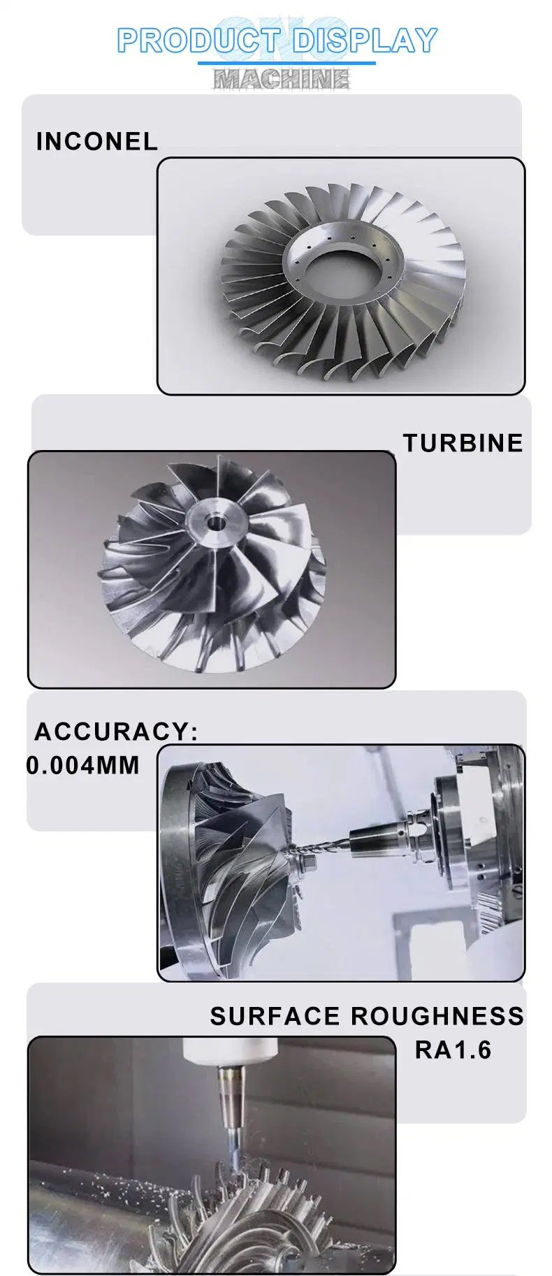 CNC Casting Incoloy 330 Alloy Billet Compressor Wheel Hx60 83140mm Comprssor Wheel