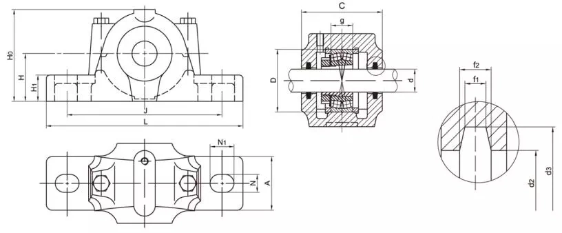 Bearings Manufacturer Iron Chrome Steel Split Plummer Block Iron Bearing Housing with High Quality