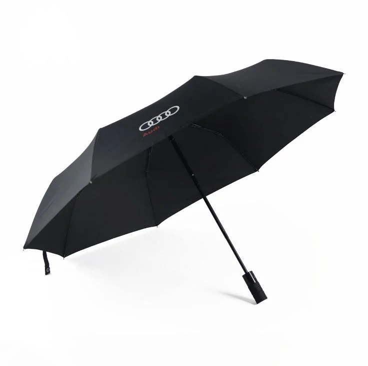 China Factory Rain Sun Outdoor Travel Volkswagen Land Rover Benz BMW Full Automatic Advertising 3 Folding Umbrella for Car