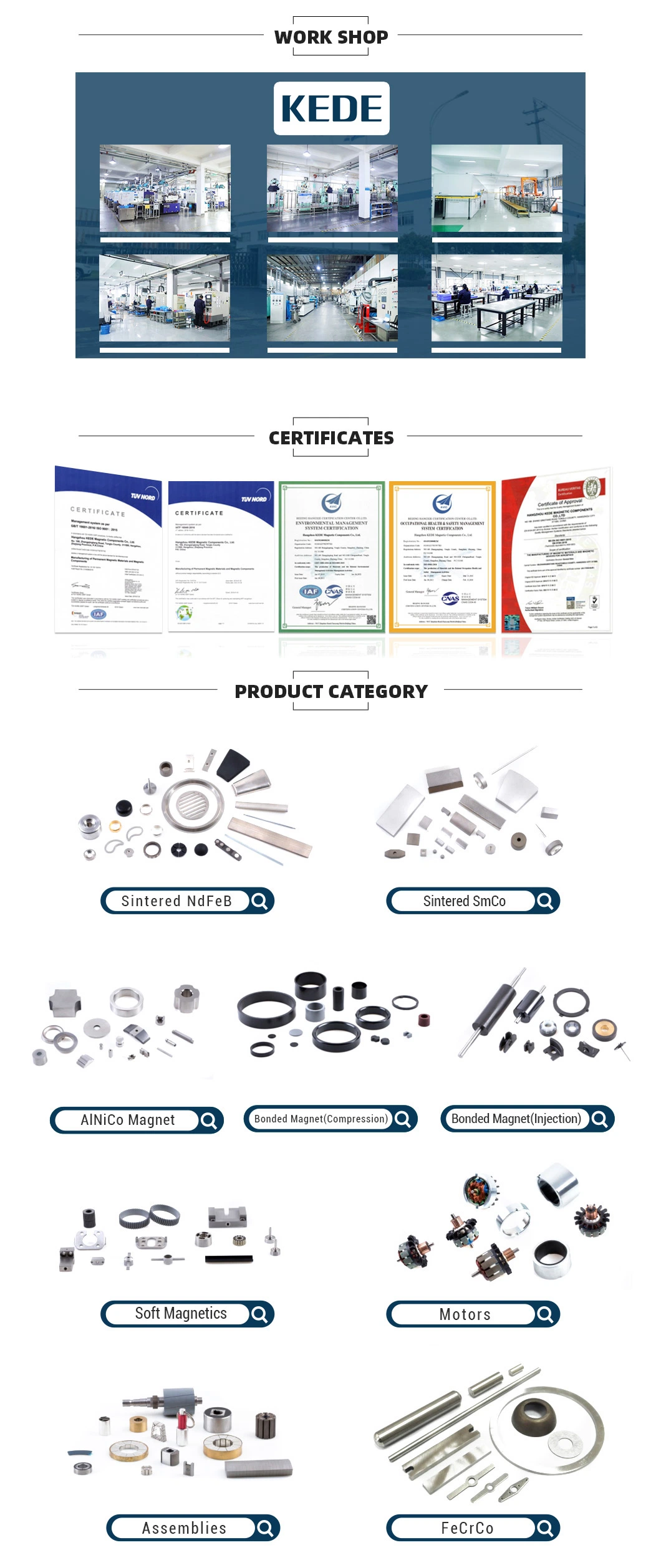 China Customizable Magnetic Material Permanent Rotor Motor Core Magnet Assembly with Good Service