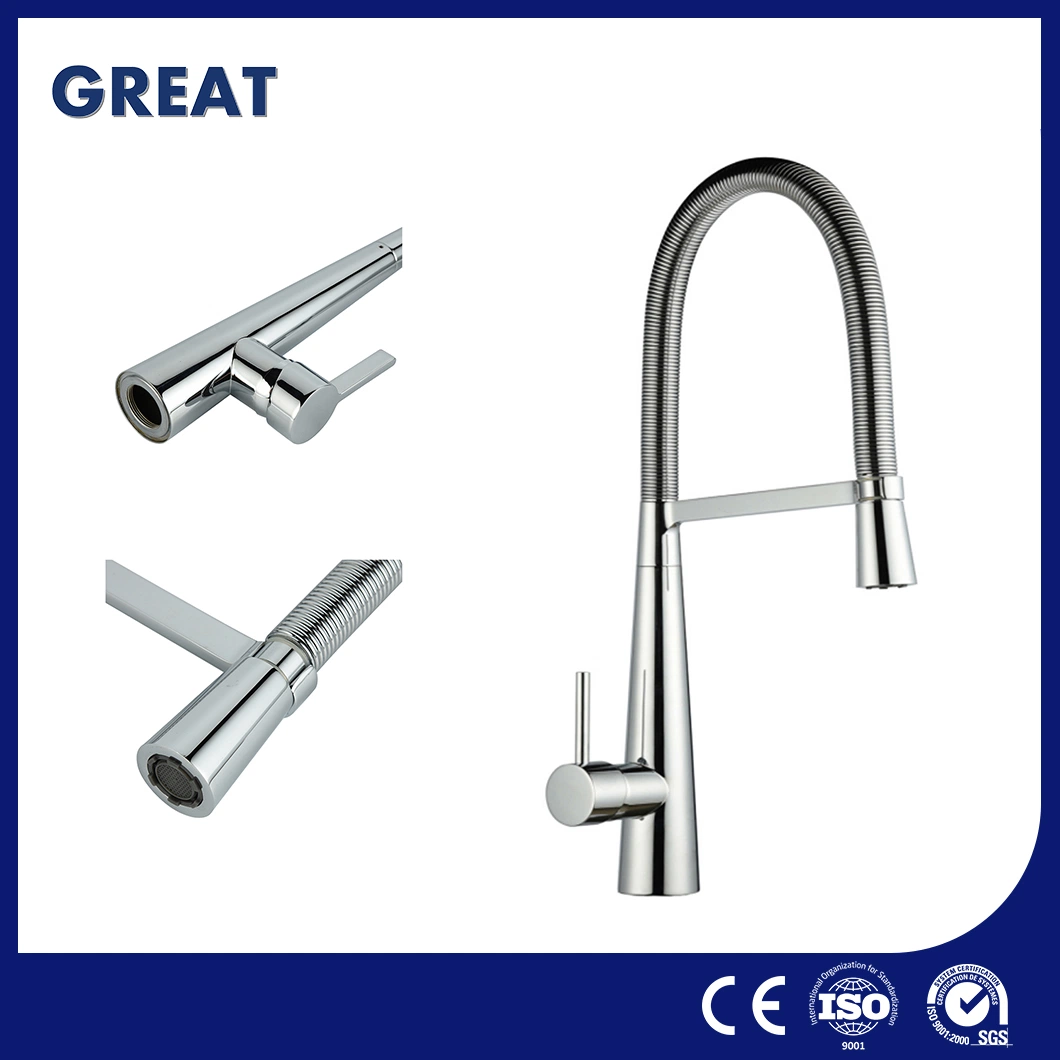 Great Gooseneck Kitchen Sink Faucet Manufacturers Lead-Free Kitchen Faucet Gl90116A105 Chrome Spring Kitchen Faucet 99-Degree Swivel Black Kitchen Faucet