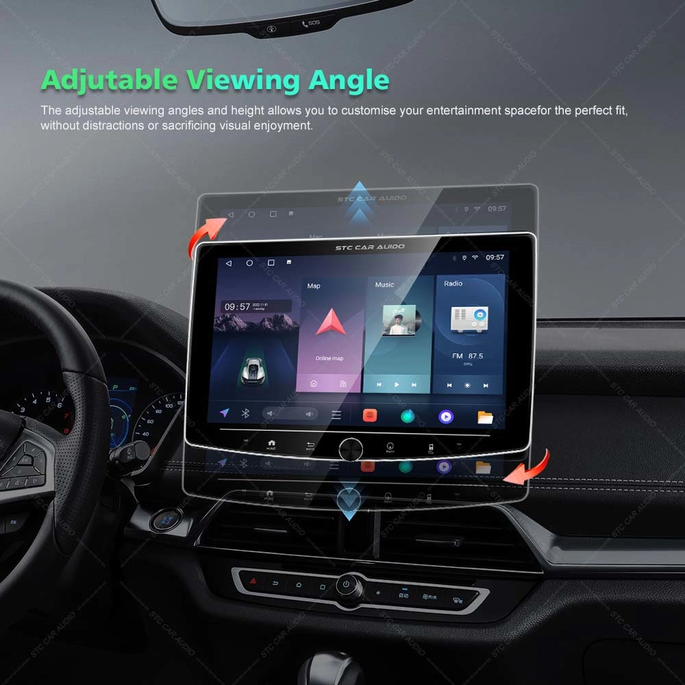 1 DIN Radio Car Stereo Android with Automatic Rotating Touch Screen with Carplay GPS Navigation Car Multimedia Player