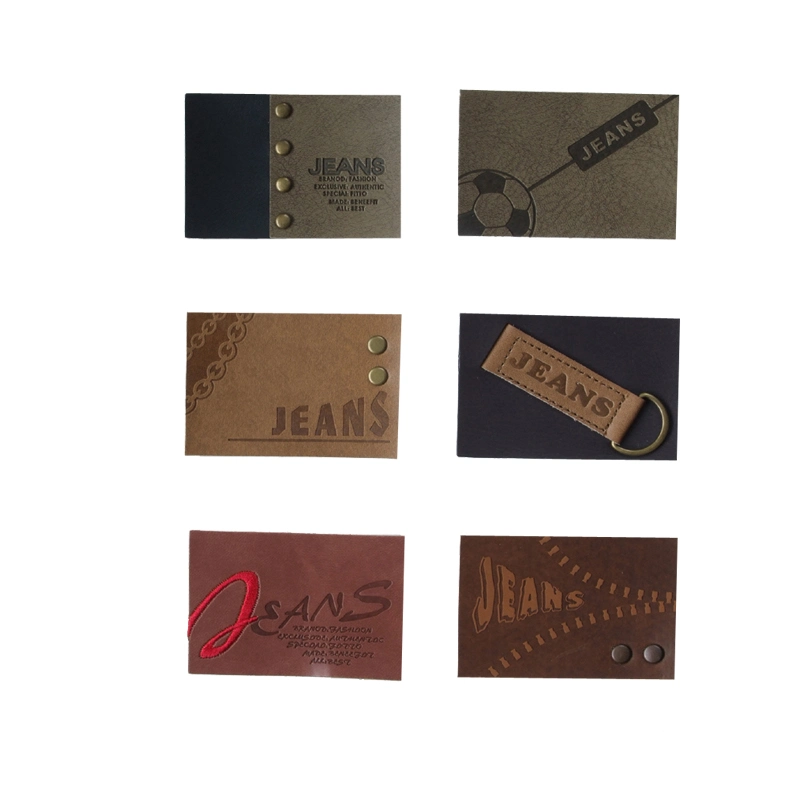 Custom Jeans Label Embossed Debossed Patch Real Leather Sew-on Logo Labels Patches for Jeans and Bags