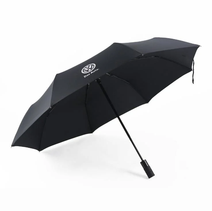 China Factory Rain Sun Automatic Three Fold Outdoor Travel Umbrella Volkswagen Land Rover Benz Audi Full Automatic Advertising 3 Folding Gift Umbrellas for Car