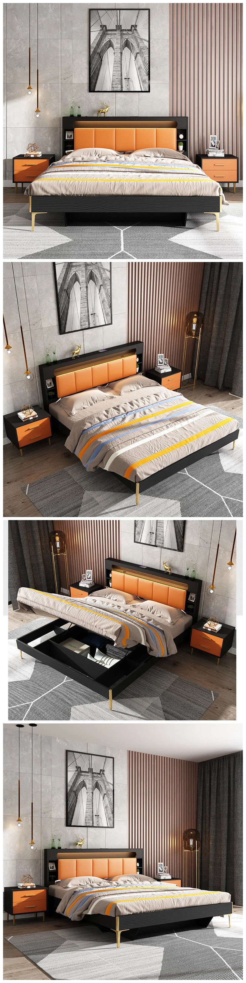 Newly Style Home Hotel Bedroom Wooden Furniture Durable Comfortable Double King Wall Bed